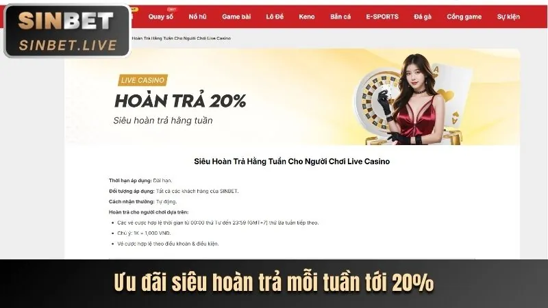 Hoàn trả thể thao và casino 188bet